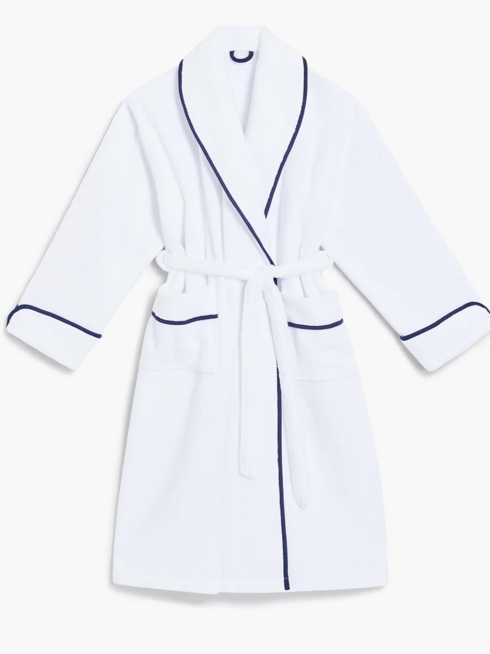 NWT Hill House, The Men’s Hotel Robe, Size L/XL, white with navy
